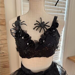 Black Spider  halloween Embellished Bralette